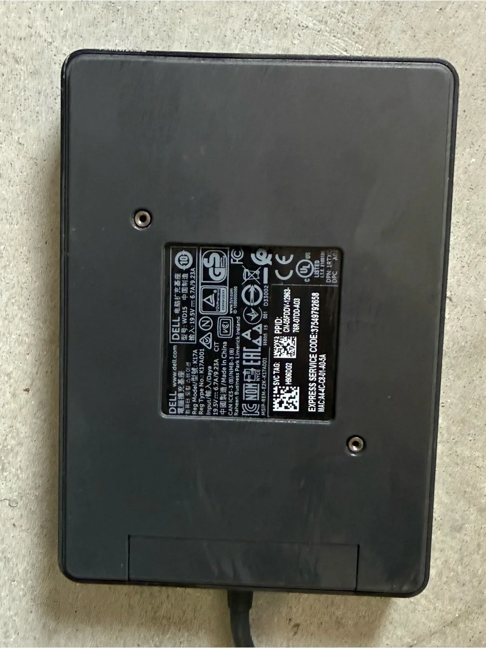 Dell WD15 USB-C Docking Station – Genuine‎ Dell Dock – Gently Used